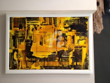 Peinture intitulée "Yellow gap" par Christelle Crokaert, Œuvre d'art originale, Autre