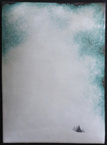 Peinture intitulée "WINTER #12" par Christelle Derenne, Œuvre d'art originale, Émail Monté sur Panneau de bois