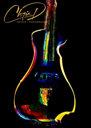 Digital Arts με τίτλο "Pop Violin" από Christelle Duval (Chris D.), Αυθεντικά έργα τέχνης, Χειρισμένη φωτογραφία