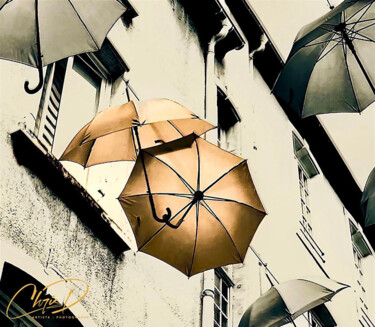 Fotografia intitulada "Parapluies In Love" por Christelle Duval (Chris D.), Obras de arte originais, Fotografia Manipulada