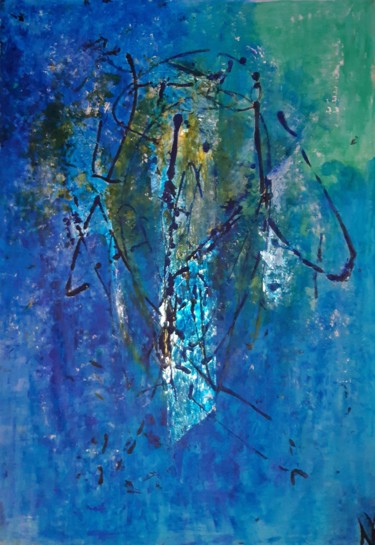 Pittura intitolato "Transmission" da Christelle Grange, Opera d'arte originale, Acrilico