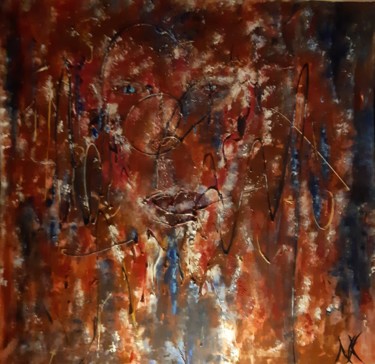 Pintura intitulada "Une lionne en soi" por Christelle Grange, Obras de arte originais, Acrílico Montado em Armação em madeira