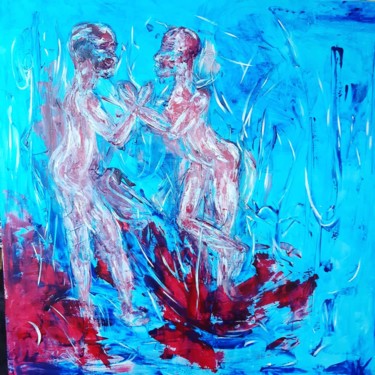 Pittura intitolato "Danse de l'amour" da Christelle Grange, Opera d'arte originale, Acrilico Montato su Telaio per barella i…
