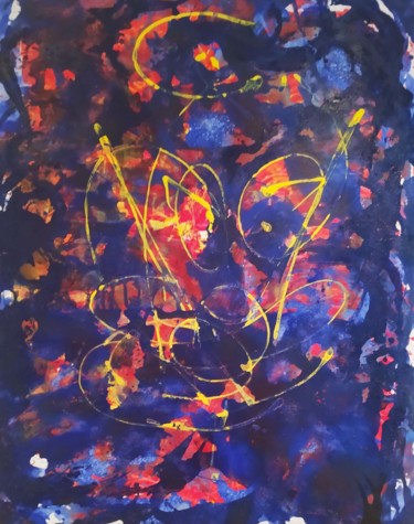 Картина под названием "La chaleur humaine" - Christelle Grange, Подлинное произведение искусства, Акрил Установлен на Деревя…