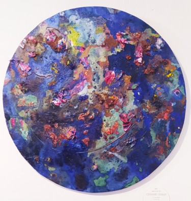 Painting titled "A ciel ouvert" by Christelle Grange, Original Artwork, Pigments Mounted on Wood Stretcher frame