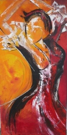 Peinture intitulée "Danse" par Christelle Julia, Œuvre d'art originale, Huile