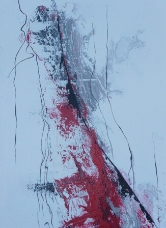 Painting titled "lignes rouges" by Christelle Julia, Original Artwork
