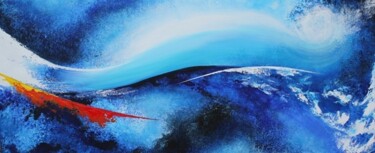 Peinture intitulée "Profondeur océane" par Christelle Julia, Œuvre d'art originale, Huile