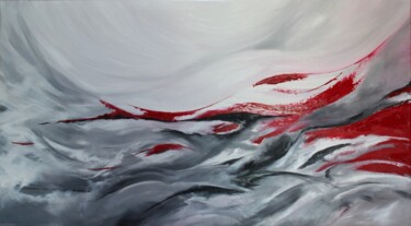 Peinture intitulée "Mouvements de rouge…" par Christelle Julia, Œuvre d'art originale, Huile