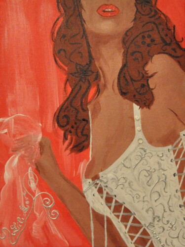 Картина под названием "Lili Rose" - Christelle Mayeur, Подлинное произведение искусства, Акрил Установлен на Деревянная рама…