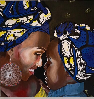 Картина под названием "Complicité" - Christelle Mayeur, Подлинное произведение искусства, Акрил Установлен на Деревянная рам…