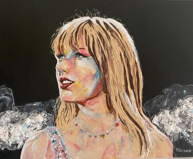 Peinture intitulée "Taylor Swift pendan…" par Christelle Mayeur, Œuvre d'art originale, Pâte polymère Monté sur Châssis en b…