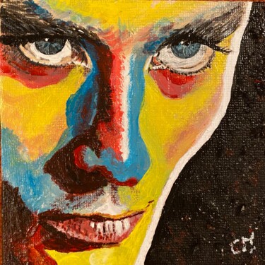 Malerei mit dem Titel "Alain Delon, acryli…" von Christelle Mayeur, Original-Kunstwerk, Acryl
