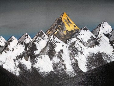 Peinture intitulée "Montagnes" par Christelle Remonnay, Œuvre d'art originale, Acrylique