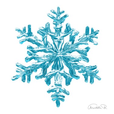 Arts numériques intitulée "Flocon de neige scu…" par Christelle Richard, Œuvre d'art originale, Modélisation 3D