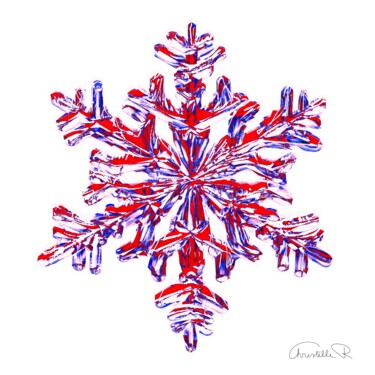 Digital Arts titled "Flocon de neige ble…" by Christelle Richard, Original Artwork, 3D Modeling