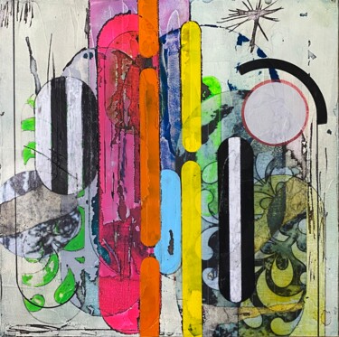 Malarstwo zatytułowany „Rainbow” autorstwa Christelle Riffet (Céhère), Oryginalna praca, Akryl Zamontowany na Karton