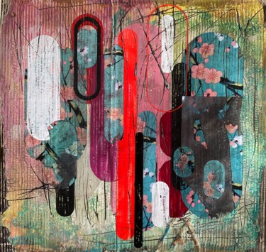 Malarstwo zatytułowany „Abstract Hanami” autorstwa Christelle Riffet (Céhère), Oryginalna praca, Akryl