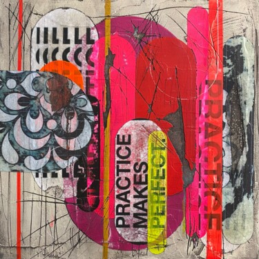 Malerei mit dem Titel "Perseverance" von Christelle Riffet (Céhère), Original-Kunstwerk, Acryl Auf Karton montiert