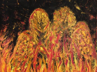 Peinture intitulée "Les anges déchus" par Christelle Robert, Œuvre d'art originale, Huile