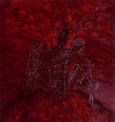 Painting titled "Adam & Eve" by Christelle Robert, Original Artwork, Oil