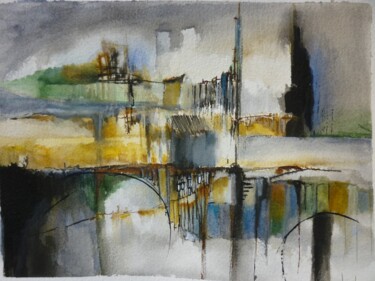 Painting titled "Un voile de brume" by Christelle Veron Cherbonnier, Original Artwork, Watercolor