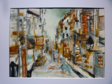 Painting titled "Rue Québécoise" by Christelle Veron Cherbonnier, Original Artwork, Watercolor