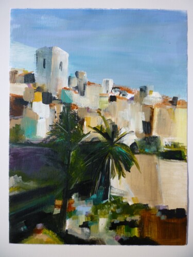 Painting titled "Saint Paul de Vence" by Christelle Veron Cherbonnier, Original Artwork, Acrylic