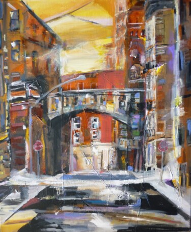 Painting titled "Rue NYC" by Christelle Veron Cherbonnier, Original Artwork, Acrylic