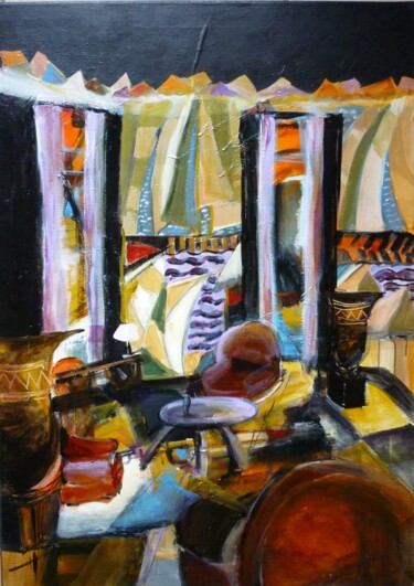 Pintura titulada "Salon Art Déco" por Christelle Veron Cherbonnier, Obra de arte original, Acrílico Montado en Bastidor de c…
