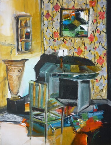 Peinture intitulée "Le bureau Art Déco" par Christelle Veron Cherbonnier, Œuvre d'art originale, Acrylique