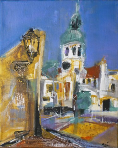 Malerei mit dem Titel "Prague 1" von Christelle Veron Cherbonnier, Original-Kunstwerk, Acryl