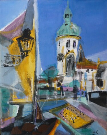 Painting titled "Prague 2" by Christelle Veron Cherbonnier, Original Artwork, Acrylic