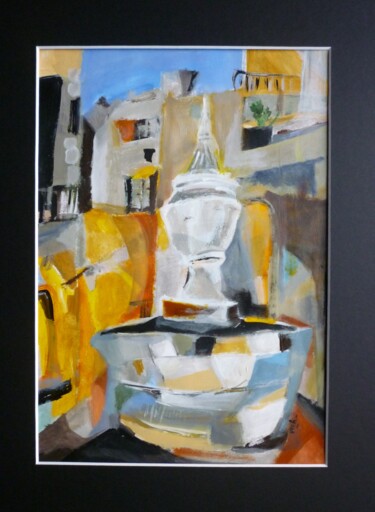 Painting titled "Fontaine de Saint P…" by Christelle Veron Cherbonnier, Original Artwork, Acrylic