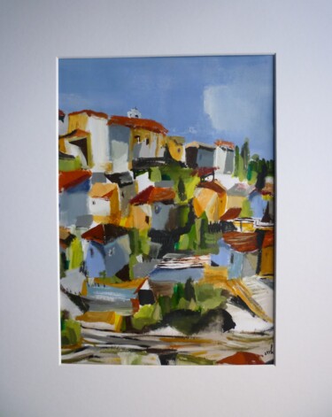 Painting titled "Côteaux de Gordes" by Christelle Veron Cherbonnier, Original Artwork, Acrylic