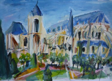 Pintura intitulada "Cathédrale" por Christelle Veron Cherbonnier, Obras de arte originais, Acrílico