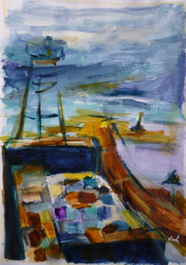 Painting titled "Point de vue" by Christelle Veron Cherbonnier, Original Artwork, Acrylic