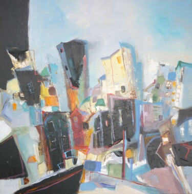 Peinture intitulée "Balnéaire et citadin" par Christelle Veron Cherbonnier, Œuvre d'art originale, Acrylique Monté sur Châss…