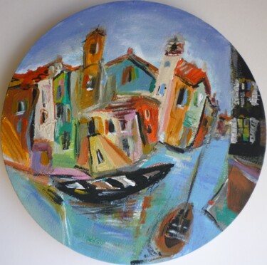 Peinture intitulée "Burano 2" par Christelle Veron Cherbonnier, Œuvre d'art originale, Acrylique Monté sur Châssis en bois