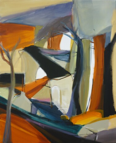Malerei mit dem Titel "Sentiers des pins 4" von Christelle Veron Cherbonnier, Original-Kunstwerk, Acryl Auf Keilrahmen aus H…