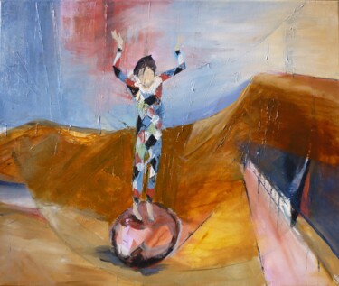 Pintura titulada "Acrobate arlequin" por Christelle Veron Cherbonnier, Obra de arte original, Acrílico Montado en Bastidor d…