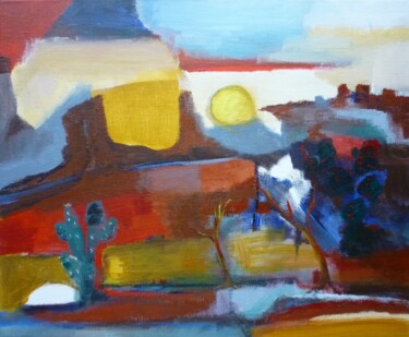 Картина под названием "Monument Valley 1" - Christelle Veron Cherbonnier, Подлинное произведение искусства, Акрил Установлен…