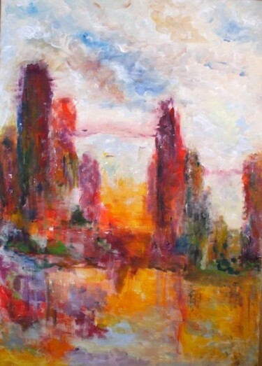 Painting titled "Kuala Lumpur" by Christelle Veron Cherbonnier, Original Artwork