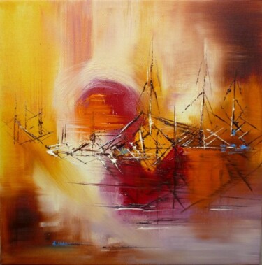 Painting titled "Pont de l'avenir" by Christelle Veron Cherbonnier, Original Artwork