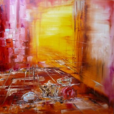 Painting titled "Petit déjeuner impr…" by Christelle Veron Cherbonnier, Original Artwork