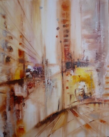 Painting titled "La cité des Anges" by Christelle Veron Cherbonnier, Original Artwork