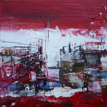 Peinture intitulée "Rouge Lisbonne" par Christelle Veron Cherbonnier, Œuvre d'art originale