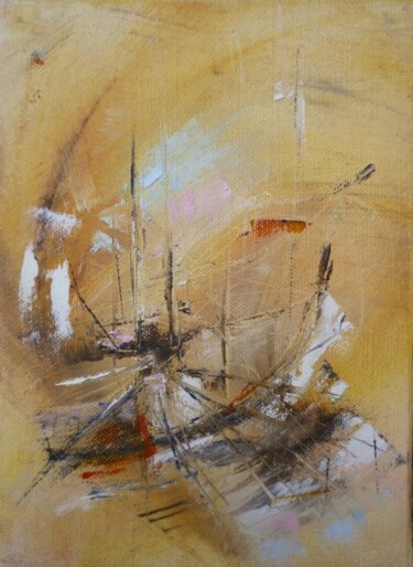 Peinture intitulée "Courbe marine" par Christelle Veron Cherbonnier, Œuvre d'art originale