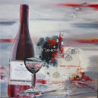 Pintura intitulada "Route des vins" por Christelle Veron Cherbonnier, Obras de arte originais