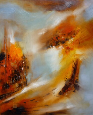 Painting titled "Les traces font rêv…" by Christelle Veron Cherbonnier, Original Artwork, Oil